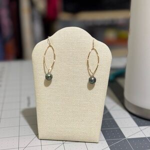 14k gold filled earrings with Tahitian pearl